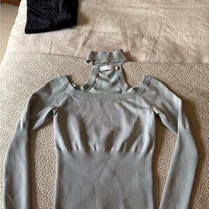 Jonathan Simkhai Light Gray Crew Neck Sweater